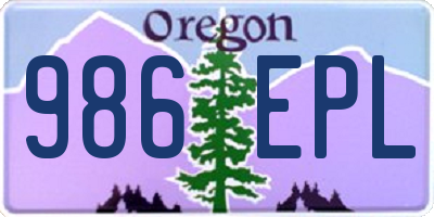 OR license plate 986EPL