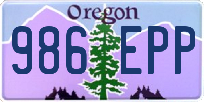 OR license plate 986EPP