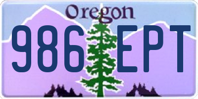 OR license plate 986EPT
