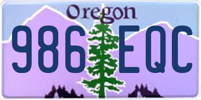 OR license plate 986EQC