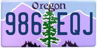 OR license plate 986EQJ