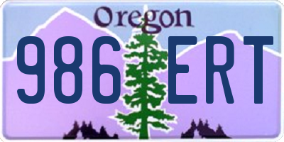 OR license plate 986ERT