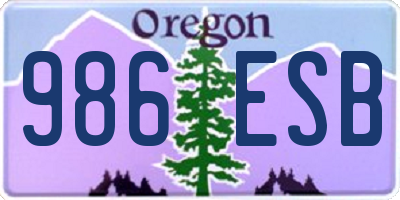 OR license plate 986ESB