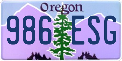 OR license plate 986ESG