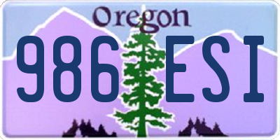 OR license plate 986ESI