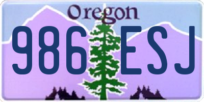 OR license plate 986ESJ