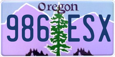 OR license plate 986ESX