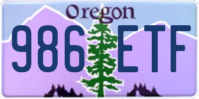 OR license plate 986ETF