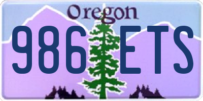 OR license plate 986ETS