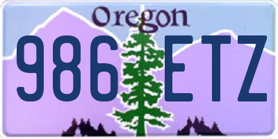 OR license plate 986ETZ