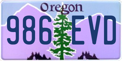 OR license plate 986EVD