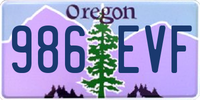 OR license plate 986EVF