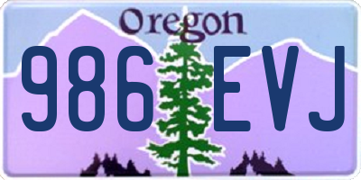 OR license plate 986EVJ