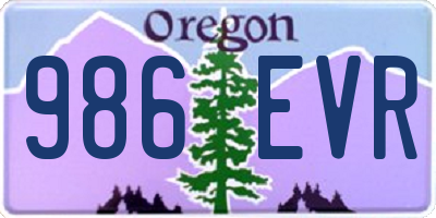 OR license plate 986EVR