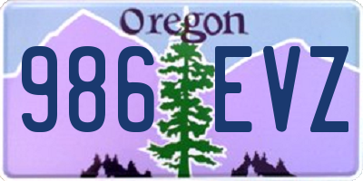 OR license plate 986EVZ