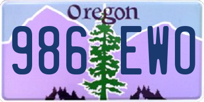 OR license plate 986EWO