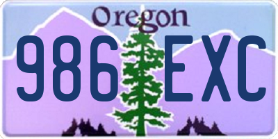 OR license plate 986EXC
