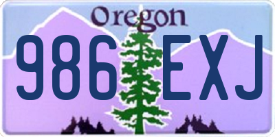 OR license plate 986EXJ
