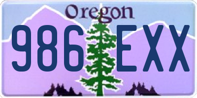 OR license plate 986EXX
