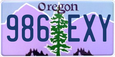 OR license plate 986EXY