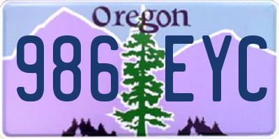 OR license plate 986EYC