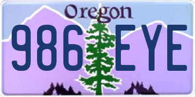 OR license plate 986EYE