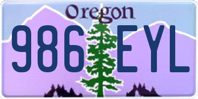 OR license plate 986EYL