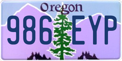 OR license plate 986EYP