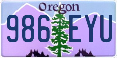 OR license plate 986EYU