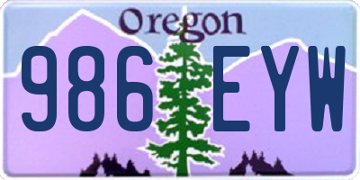 OR license plate 986EYW