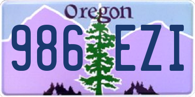 OR license plate 986EZI