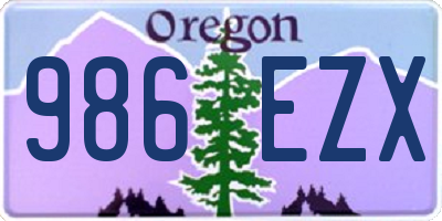 OR license plate 986EZX