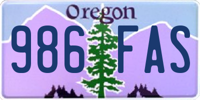 OR license plate 986FAS