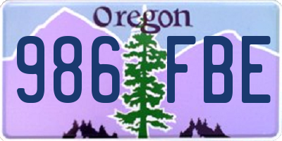 OR license plate 986FBE