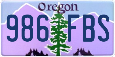 OR license plate 986FBS