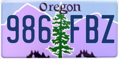 OR license plate 986FBZ