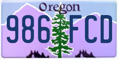 OR license plate 986FCD
