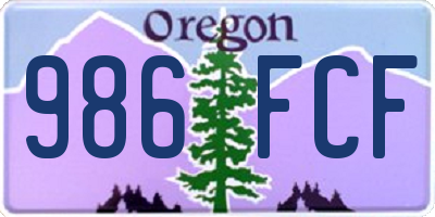 OR license plate 986FCF