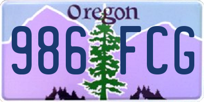 OR license plate 986FCG