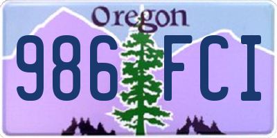 OR license plate 986FCI