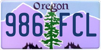 OR license plate 986FCL