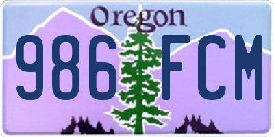 OR license plate 986FCM