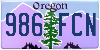 OR license plate 986FCN
