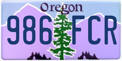 OR license plate 986FCR
