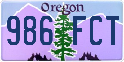 OR license plate 986FCT