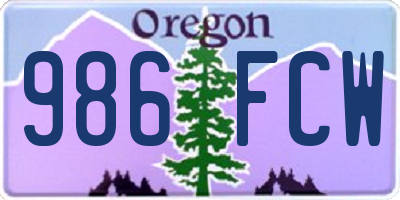 OR license plate 986FCW