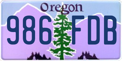 OR license plate 986FDB