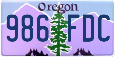 OR license plate 986FDC