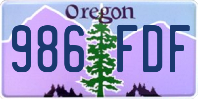 OR license plate 986FDF