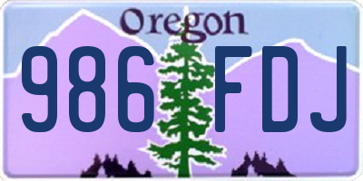 OR license plate 986FDJ